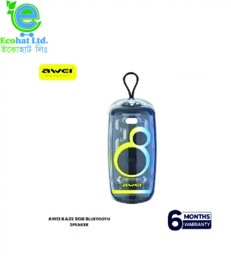 AWEI KA32 Waterproof Bluetooth Speaker Pairing Music Player Subwoofer with Colorful Light